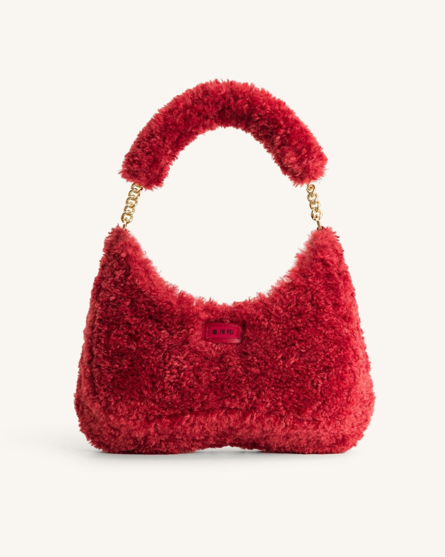 Sacs JW PEI | Sac A Bandouliere En Fausse Fourrure Ruby - Magenta