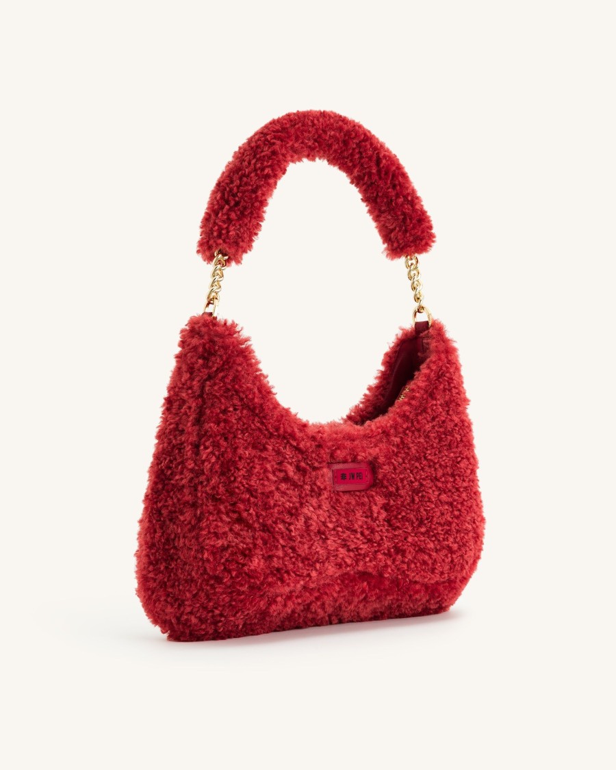 Sacs JW PEI | Sac A Bandouliere En Fausse Fourrure Ruby - Magenta