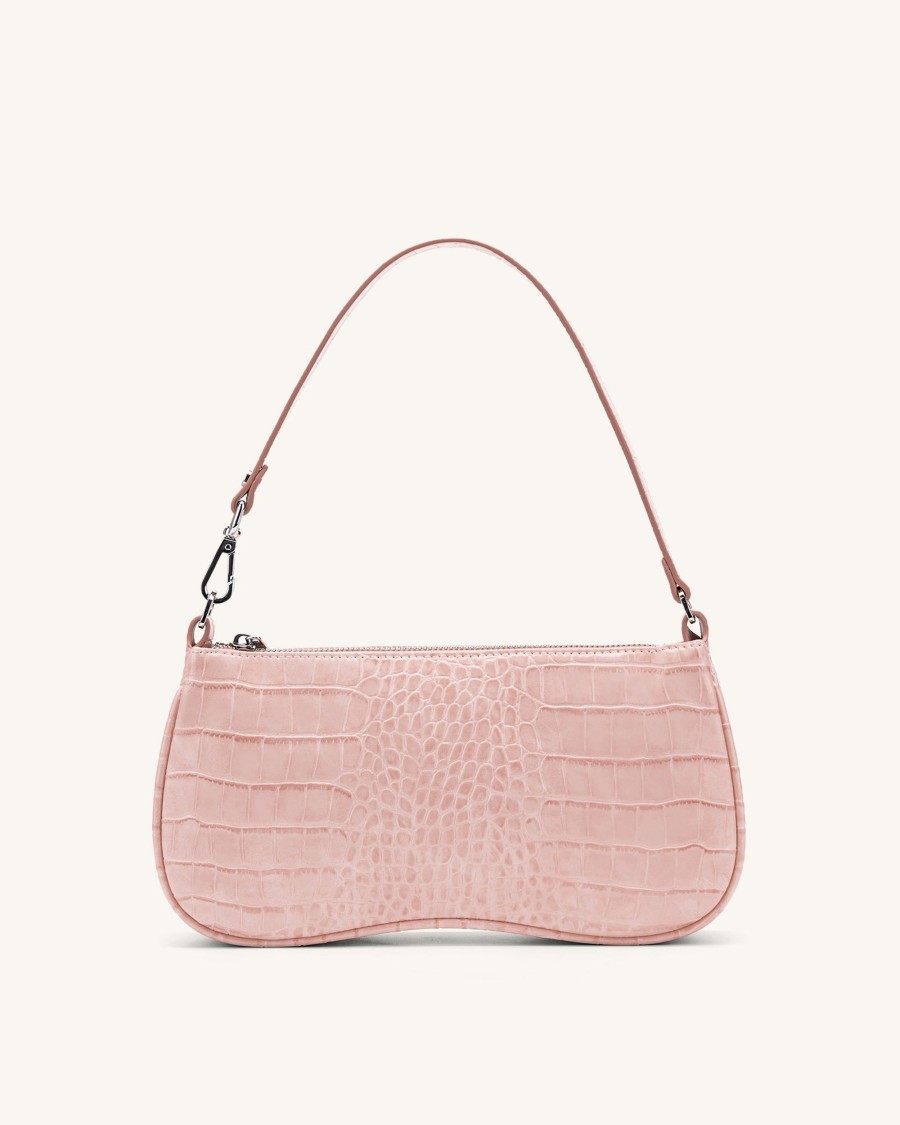 Sacs JW PEI | Sac Bandouliere Eva - Rose Clair Effet Croco