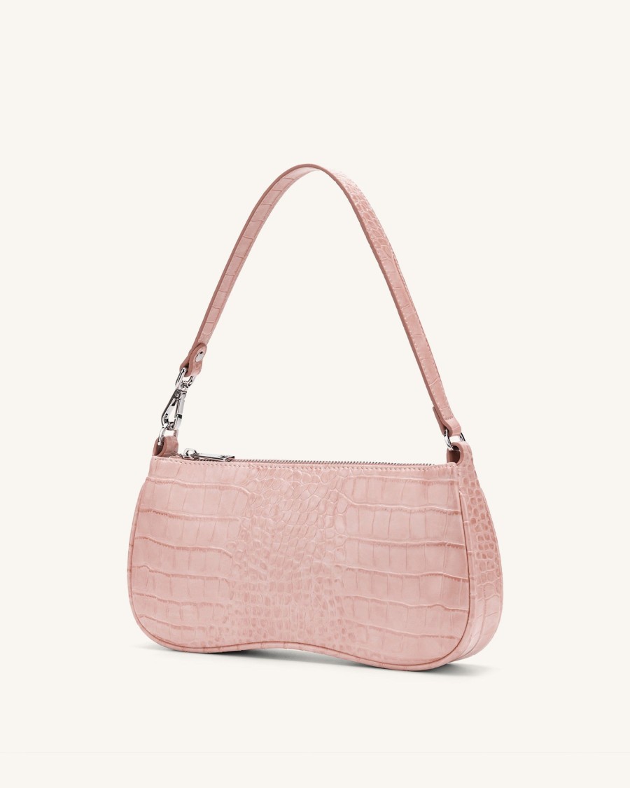 Sacs JW PEI | Sac Bandouliere Eva - Rose Clair Effet Croco