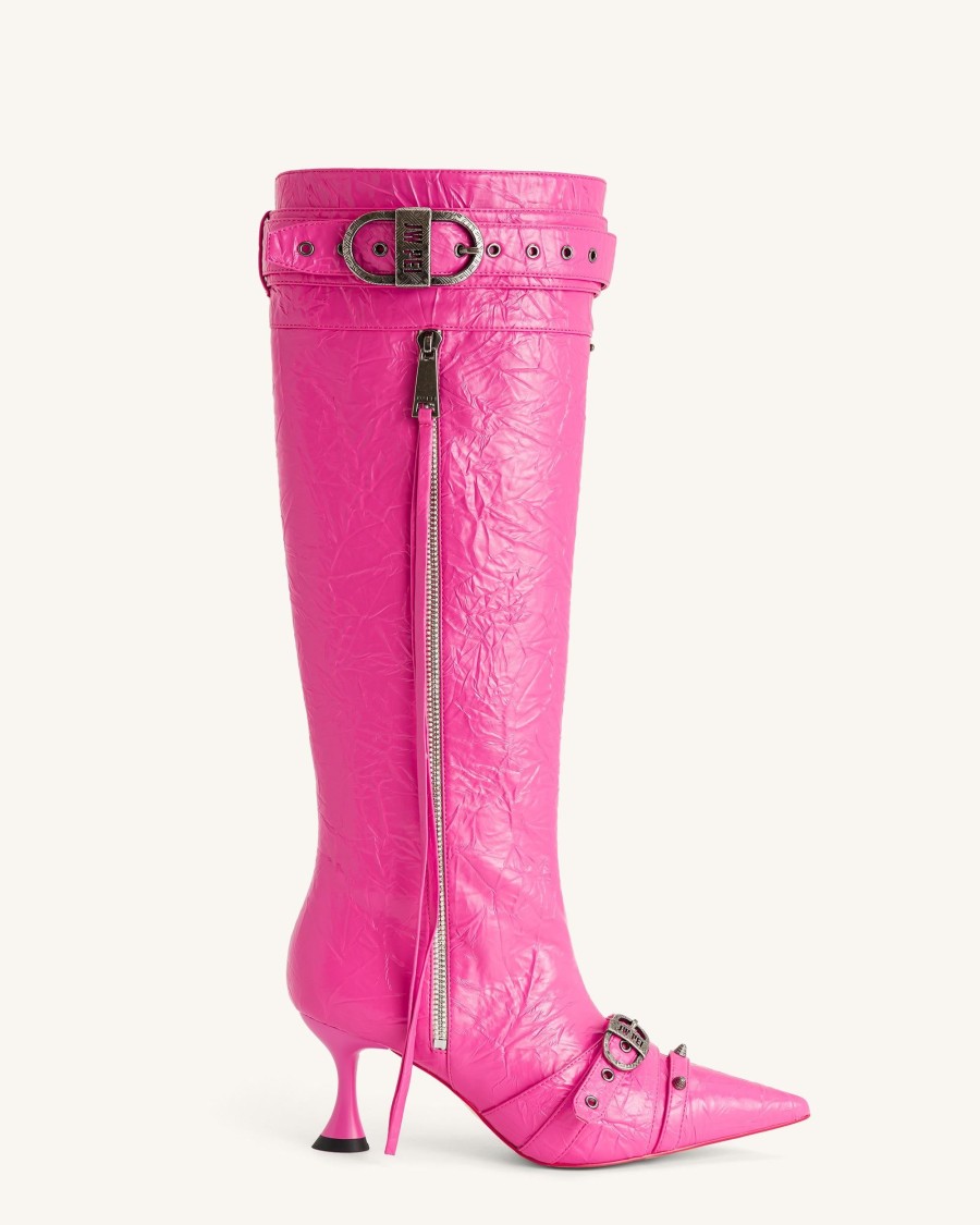 Sacs JW PEI | Bottes Nico A Fausse Fourrure Cloutees - Rose Vif