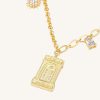 Bijoux JW PEI | Collier Avec Pendentif Arche Romaine - Plaque Or 18Ct & Zircon Blanc