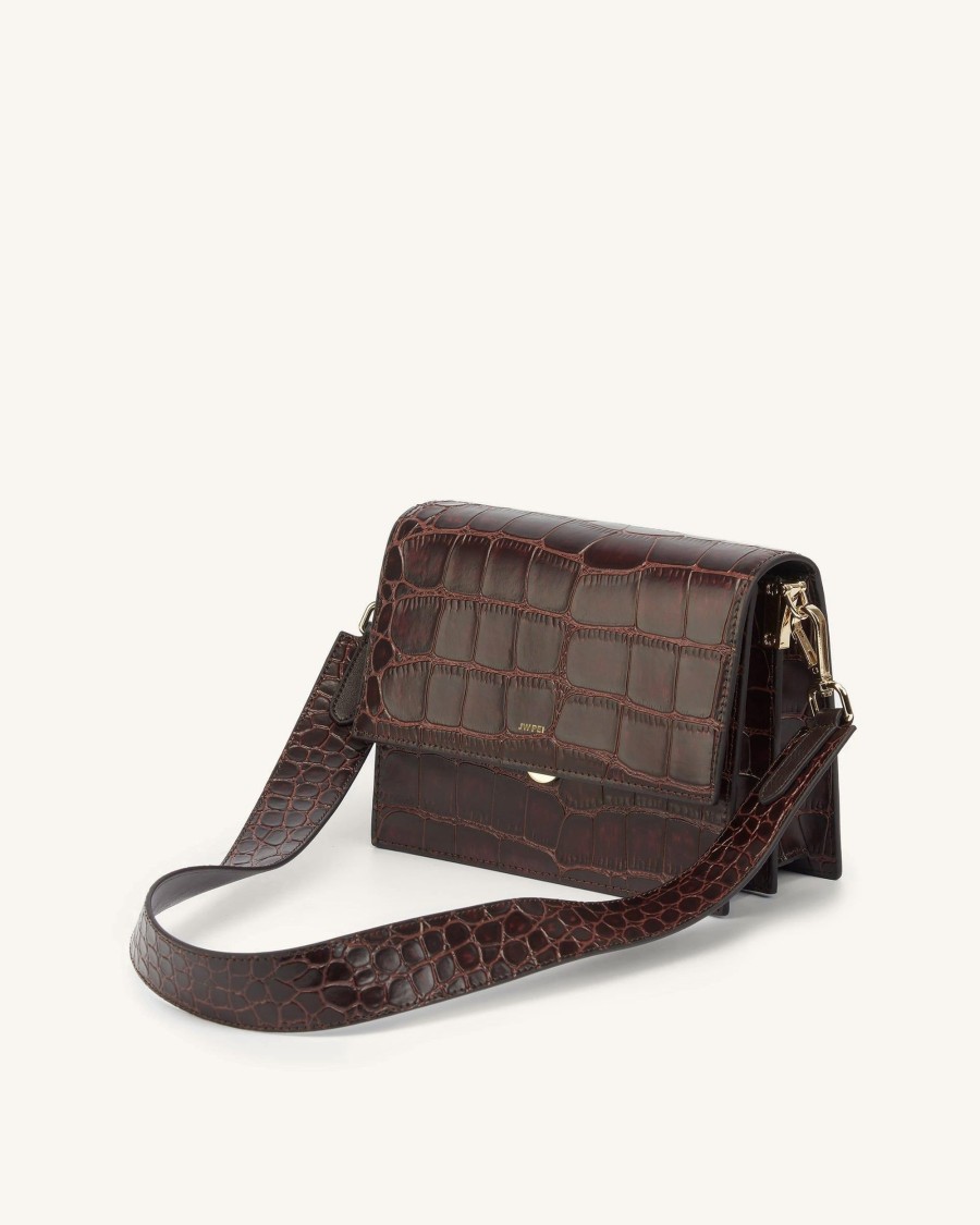 Sacs JW PEI | Sac Mini Flap- Marron Effet Croco