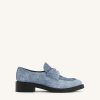 Sacs JW PEI | Mocassin Micah En Denim Gaufre A Semelle Epaisse - Bleu