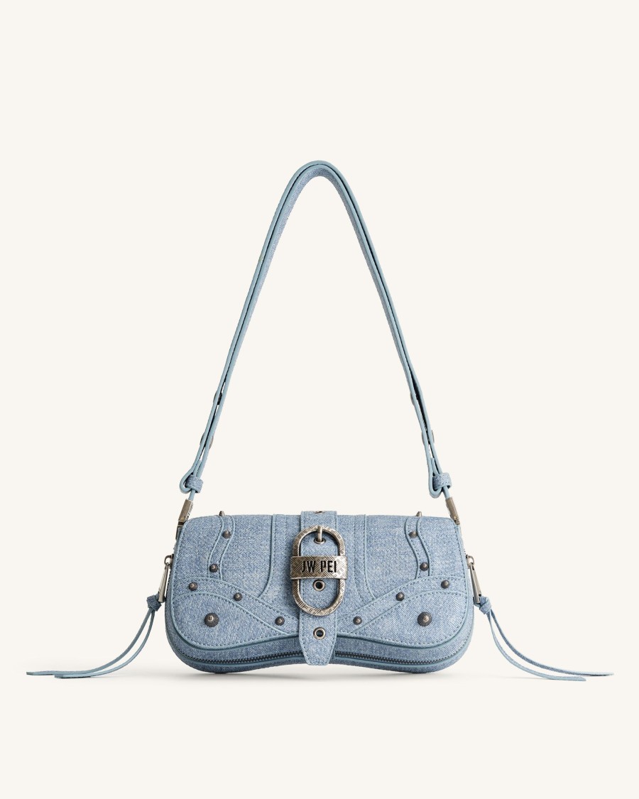 Sacs JW PEI | Sac A Bandouliere Joy En Denim Embosse - Bleu