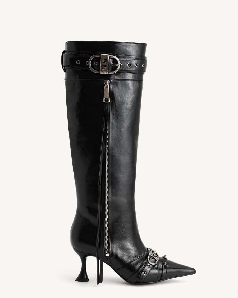 Sacs JW PEI | Bottes Nico A Fausse Fourrure Cloutees - Noir