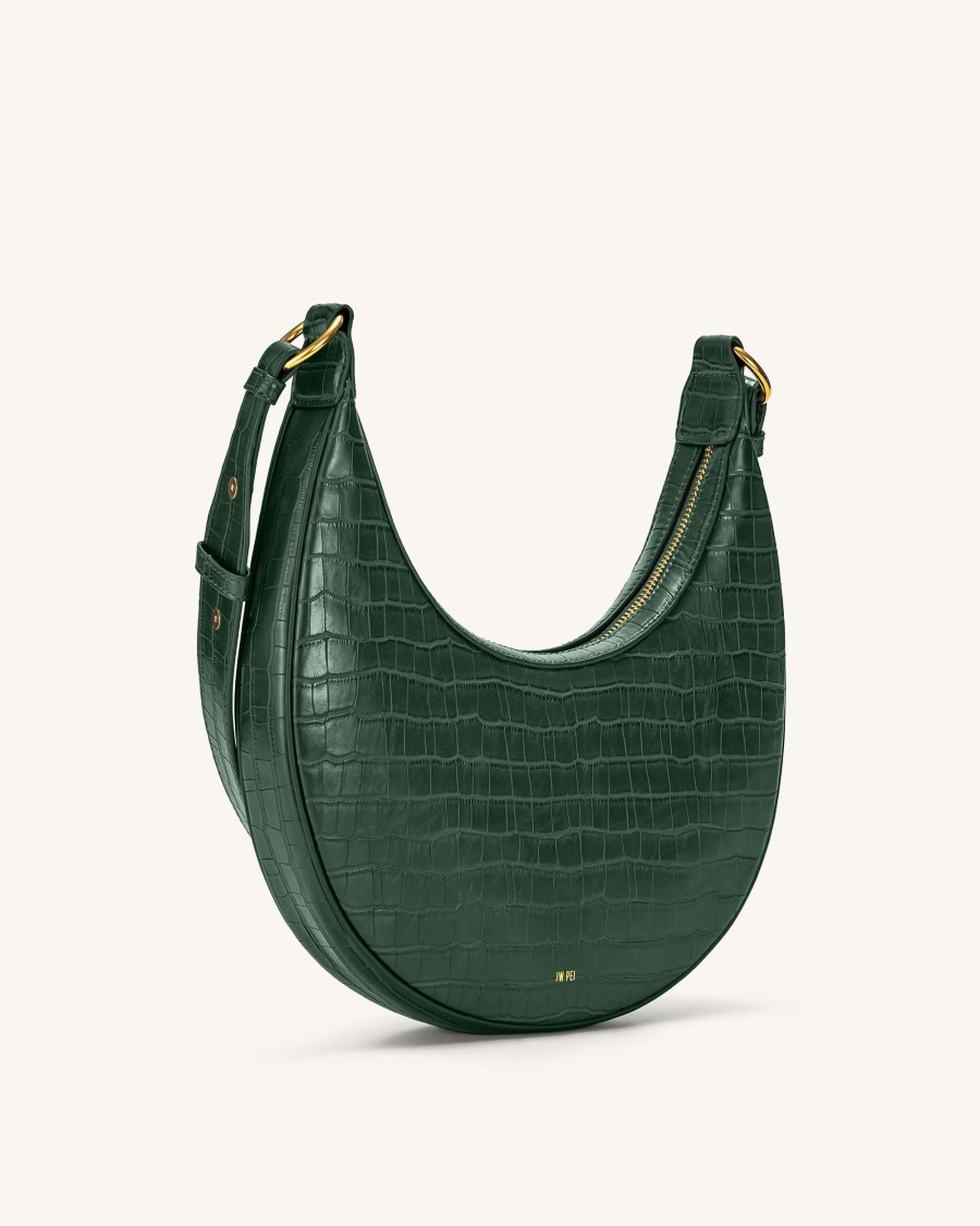 Sacs JW PEI | Sac Porte Epaule Carly- Vert Fonce Effet Croco