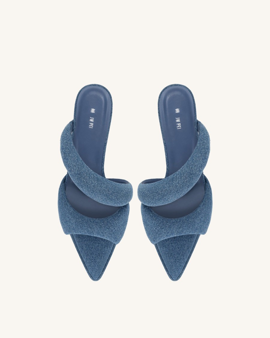 Chaussures JW PEI | Mule En Jean Pour Femme Sara - Bleu