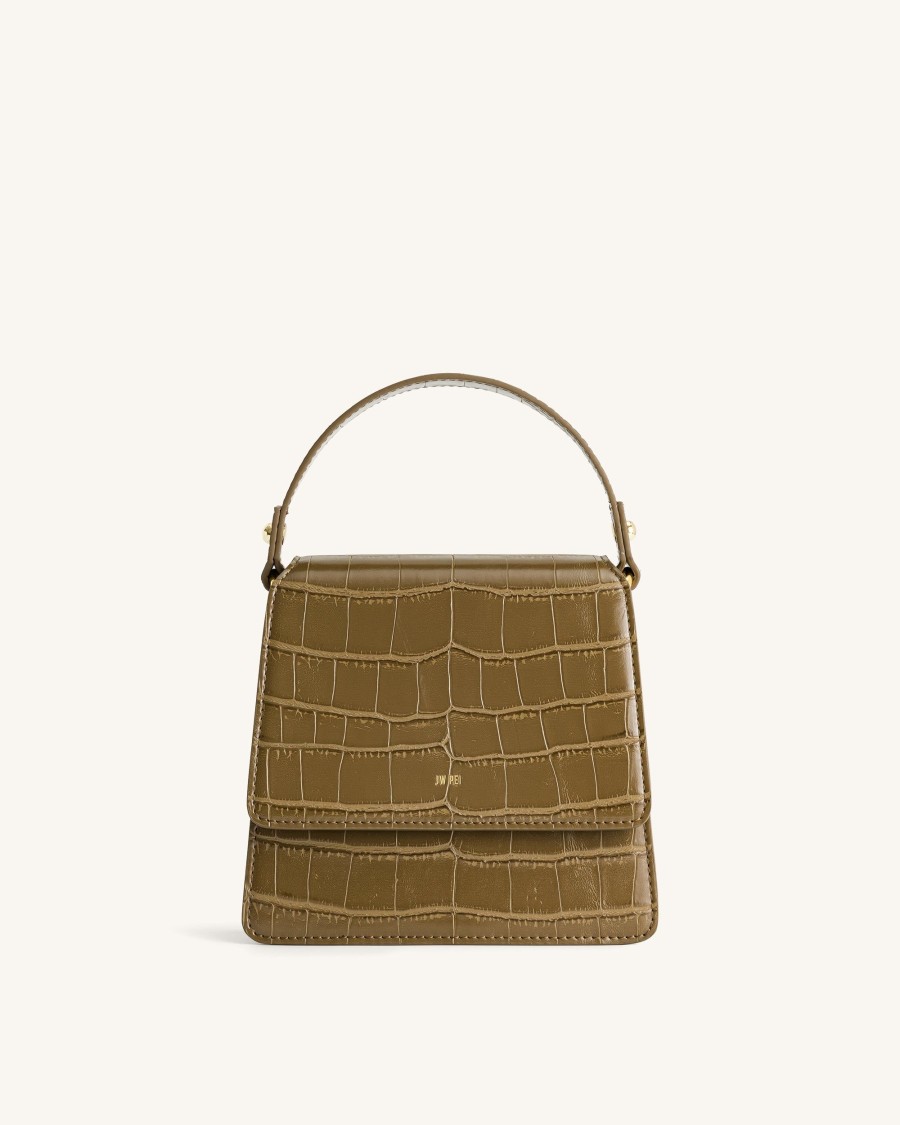 Sacs JW PEI | Fae Sac A Bandouliere A Poignee Superieure - Croco Olive Fonce