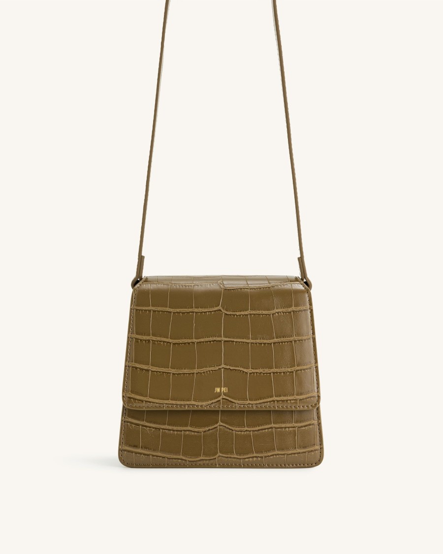 Sacs JW PEI | Fae Sac A Bandouliere A Poignee Superieure - Croco Olive Fonce