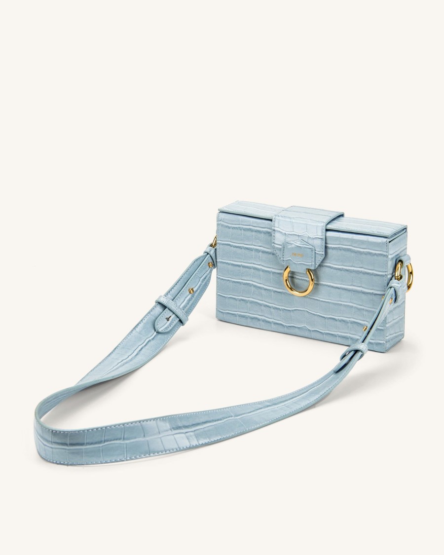 Sacs JW PEI | Grace Sac Boite - Glace Bleu Effet Croco