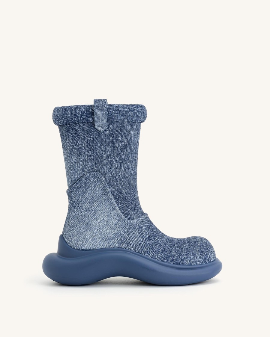 Sacs JW PEI | Bottes De Pluie Zoie En Denim Gaufre - Bleu