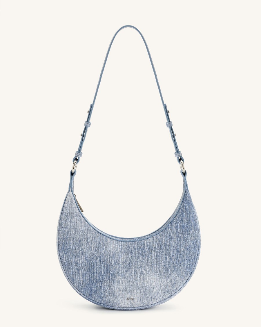 Sacs JW PEI | Sac Bandouliere Carly En Toile Denim Gaufree - Bleu