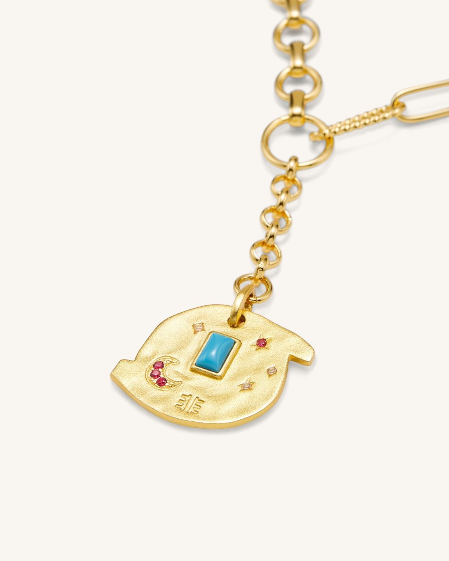 Bijoux JW PEI | Collier Cosmos Rond - Plaque Or 18Ct & Zircon Multicolore