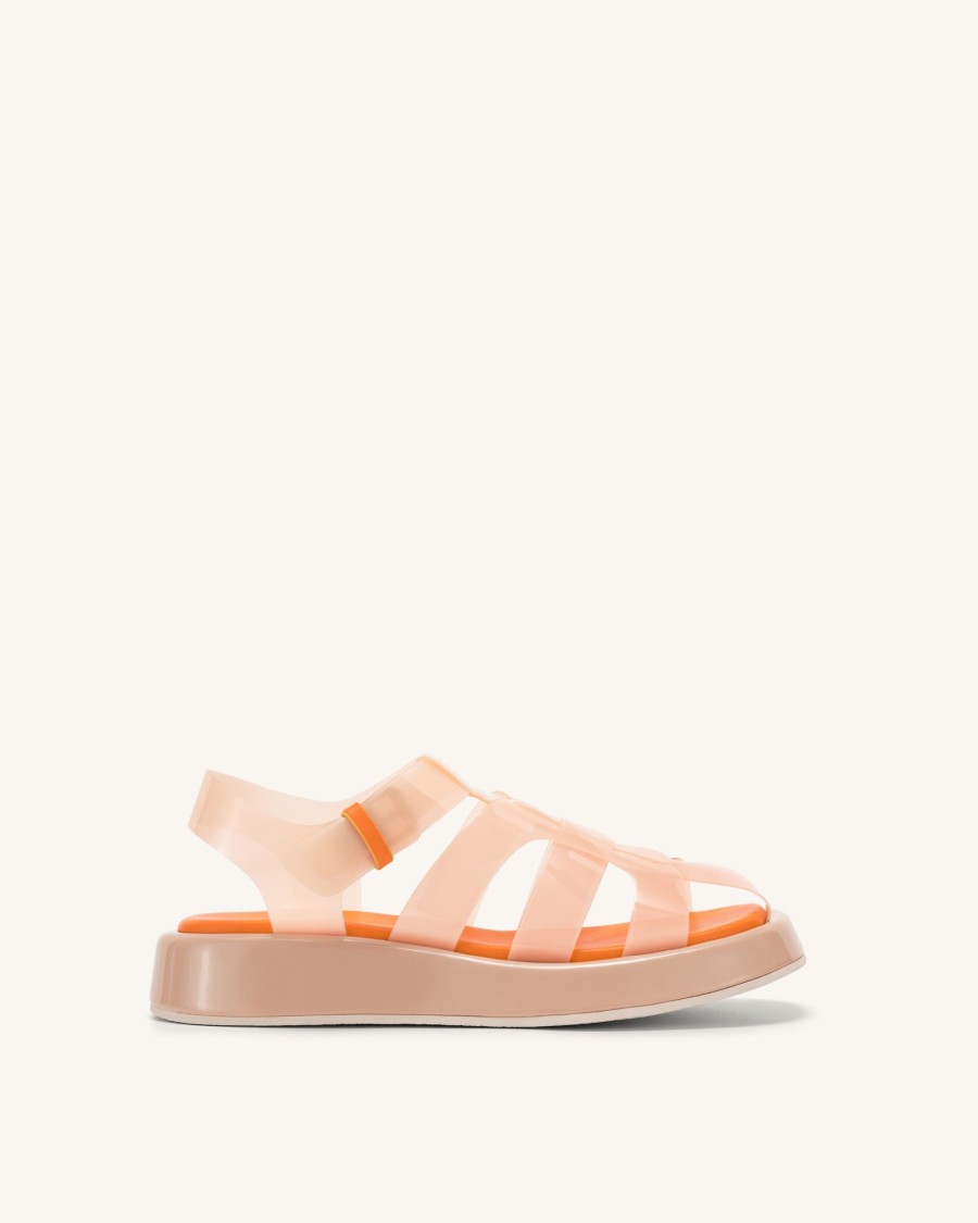 Chaussures JW PEI | Sandale A Plateforme Piper - Beige & Orange