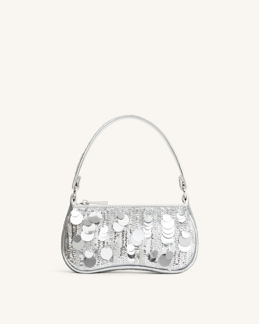 Sacs JW PEI | Mini Sac A Bandouliere Eva En Sequins Metalliques - Argent