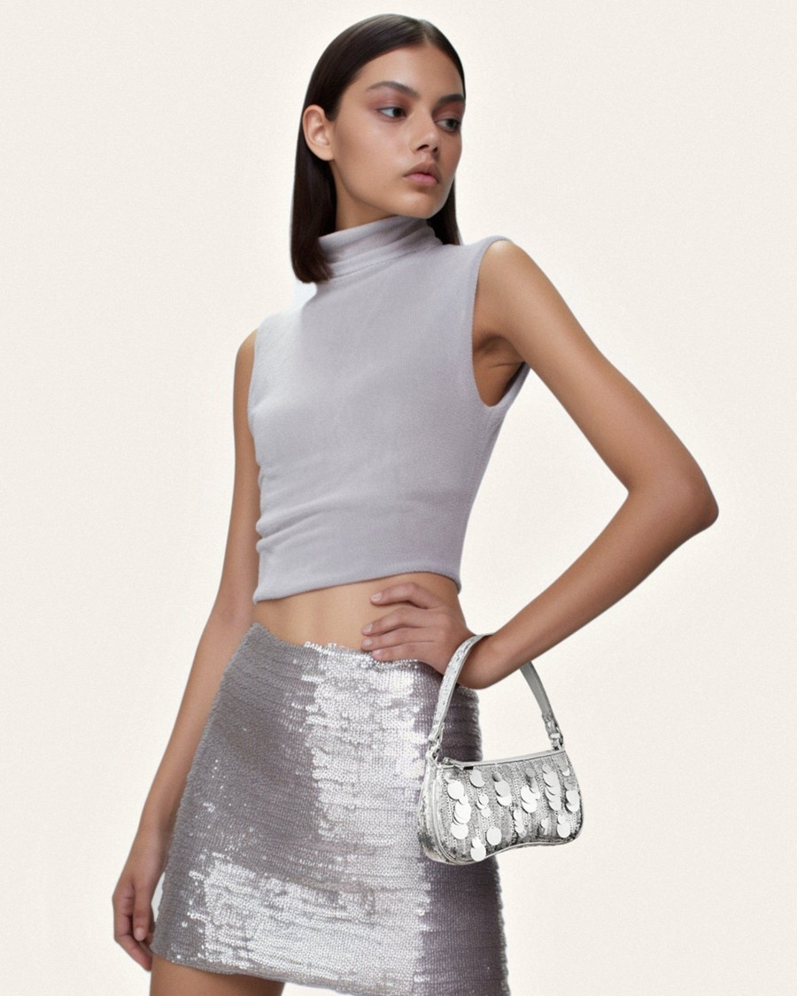 Sacs JW PEI | Mini Sac A Bandouliere Eva En Sequins Metalliques - Argent