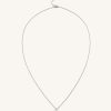 Bijoux JW PEI | Collier A Pendentif Eventail Plantain - Plaque Or Blanc 18Ct & Zircon Blanc