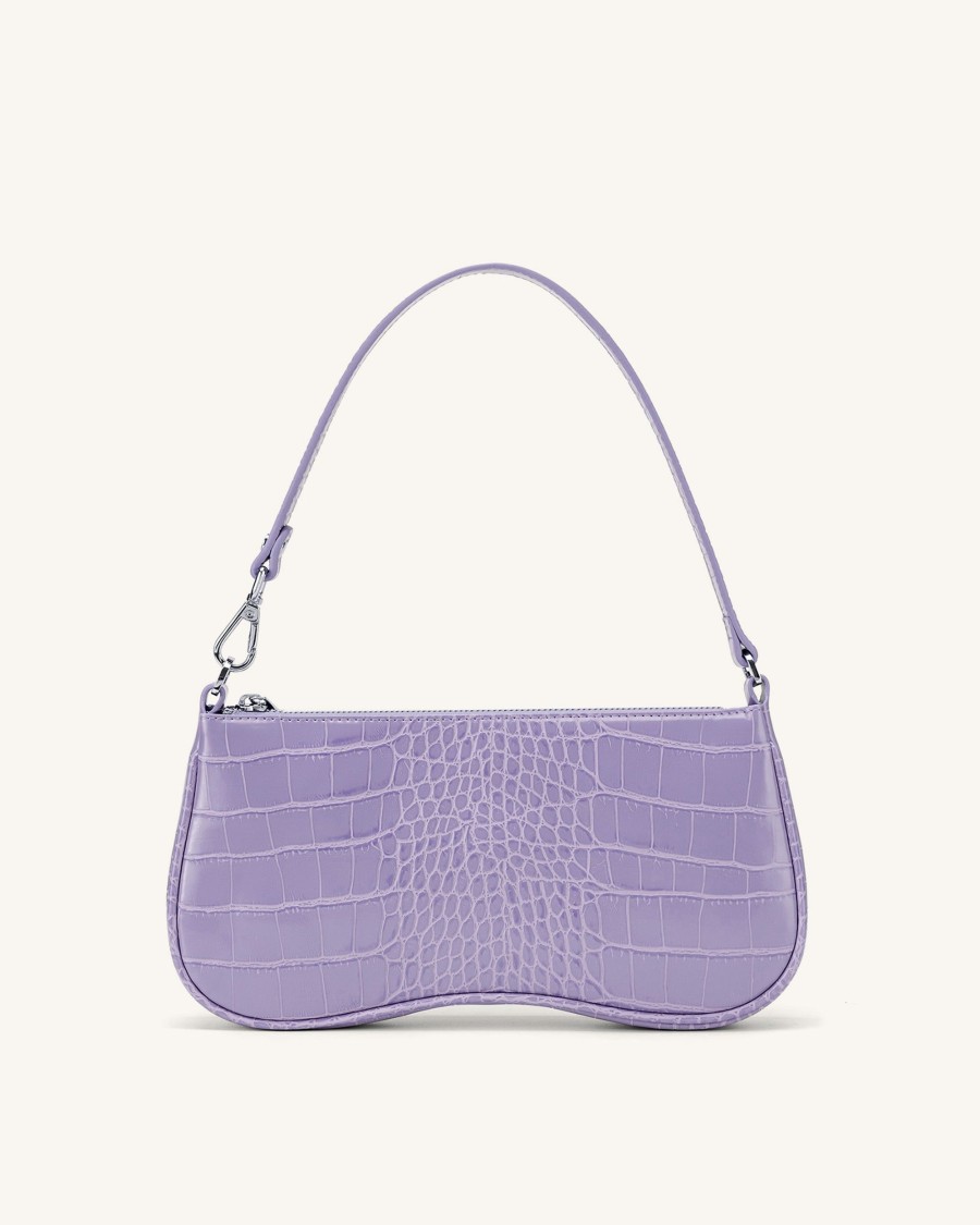 Sacs JW PEI | Sac Bandouliere Eva - Violet Clair Effet Croco