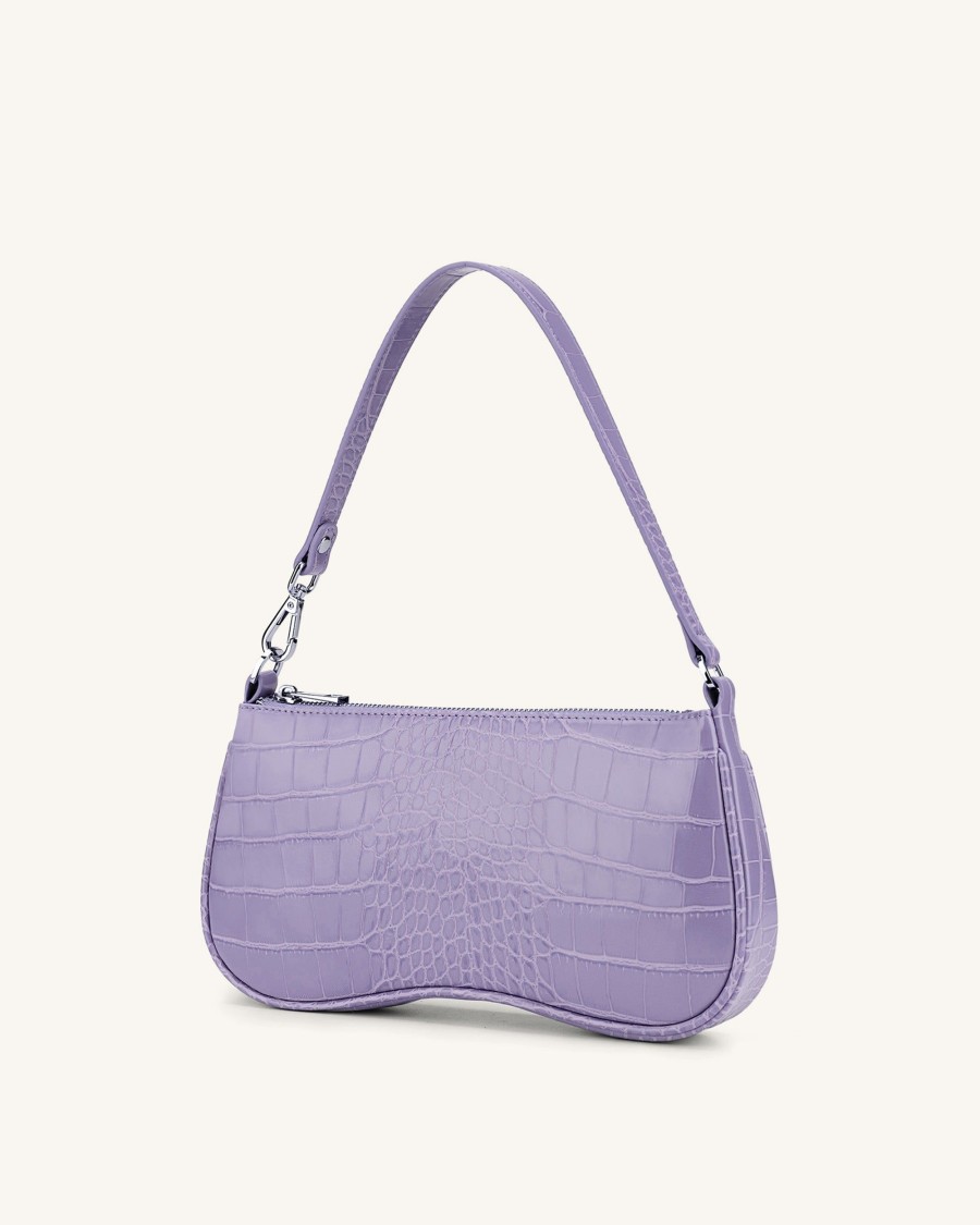 Sacs JW PEI | Sac Bandouliere Eva - Violet Clair Effet Croco