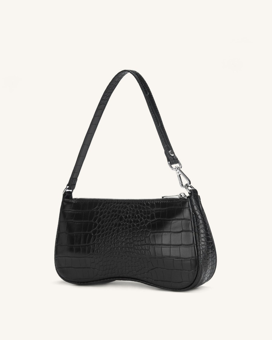 Sacs JW PEI | Sac Bandouliere Eva - Noir Effet Croco