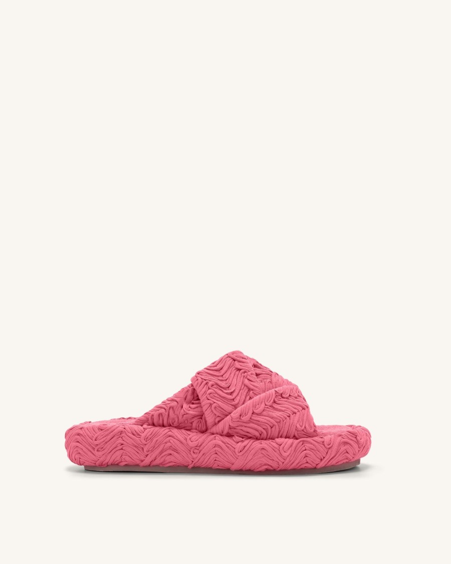 Chaussures JW PEI | Sandale A Plateforme Tissee Lilah - Rose Rouge