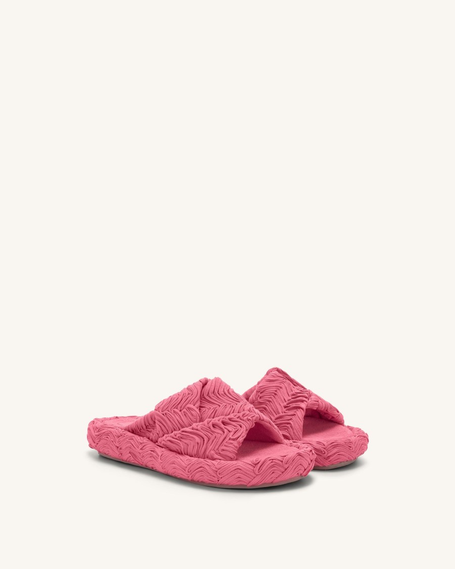 Chaussures JW PEI | Sandale A Plateforme Tissee Lilah - Rose Rouge