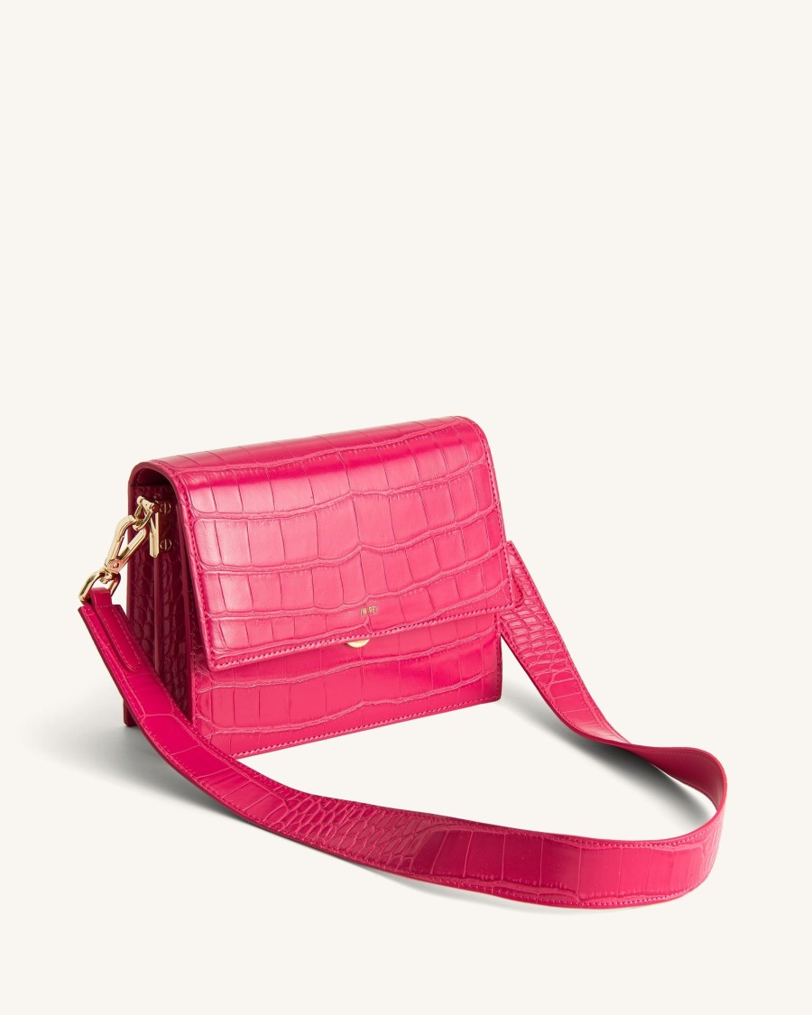 Sacs JW PEI | Mini Sac Bandouliere A Rabat - Croco Magenta