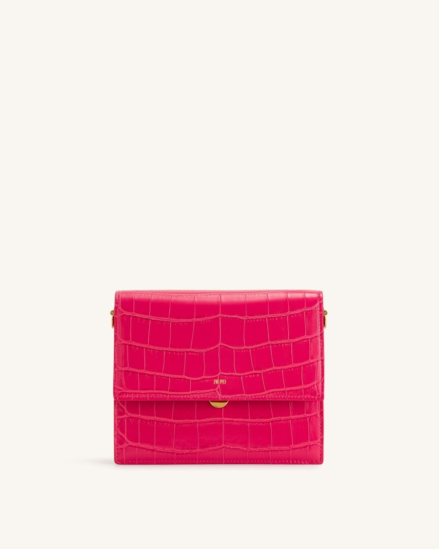 Sacs JW PEI | Mini Sac Bandouliere A Rabat - Croco Magenta