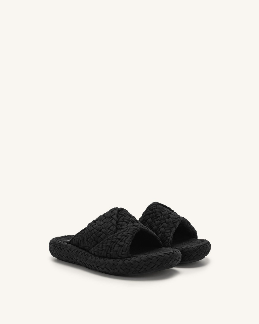 Chaussures JW PEI | Sandale A Plateforme Tissee Lilah - Noir