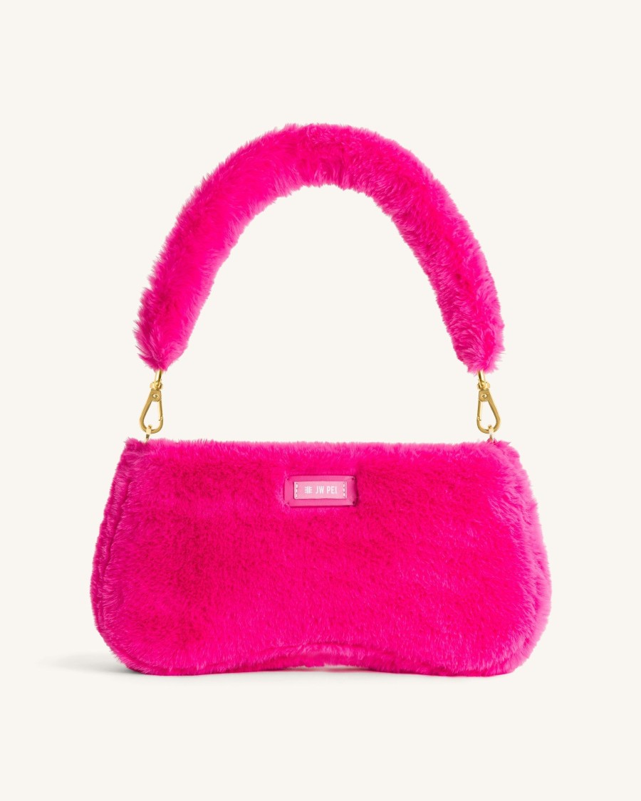 Sacs JW PEI | Sac A Bandouliere Eva En Fausse Fourrure - Rose Vif