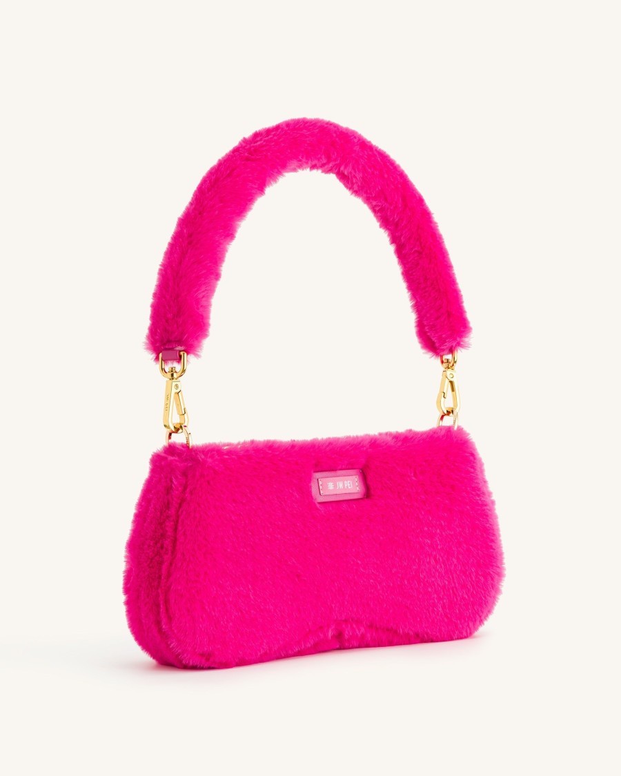 Sacs JW PEI | Sac A Bandouliere Eva En Fausse Fourrure - Rose Vif