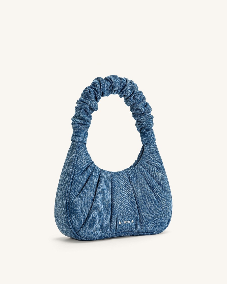 Sacs JW PEI | Le Sac A Main Hobo En Denim Fronce Gabbi - Bleu