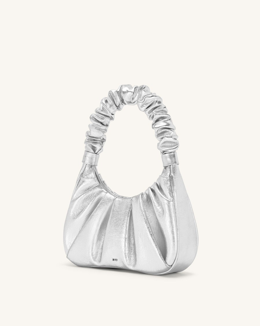 Sacs JW PEI | Sac A Main Hobo Gabbi Metallique Plisse - Argente