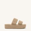 Chaussures JW PEI | Sandale A Plateforme En Fausse Fourrure Lexi - Beige