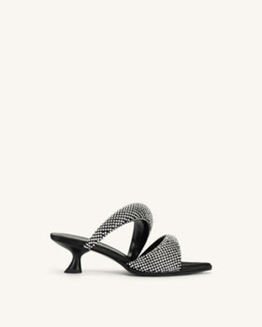 Chaussures JW PEI | Mule En Cristal Artificiel Sara - Noir