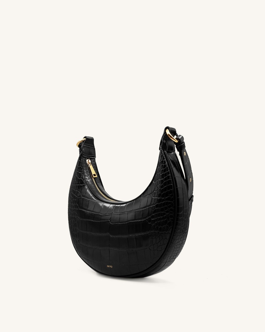 Sacs JW PEI | Sac Porte Epaule Carly - Noir Effet Croco